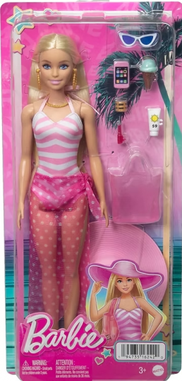Barbie Blonde Doll with Swimsuit & Beach Accessories
