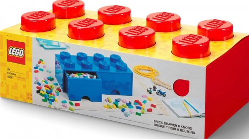 Lego Brick Drawer - 8 Knob Red (4006)